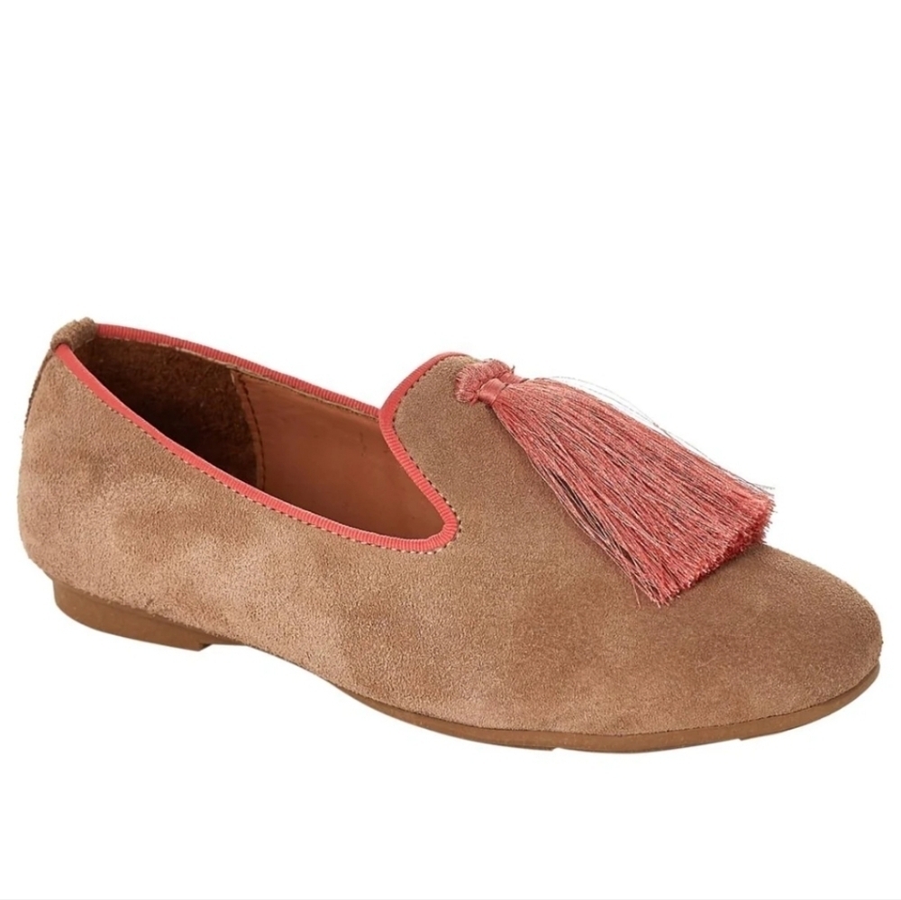 NEW! SILVIA COBOS Leather Suede Slip On Loafer With Tassel 8.